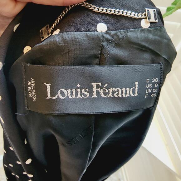 LOUIS FERAUD POLKA DOT BLACK & WHITE JACKET SIZE 8 - Picture 4 of 8